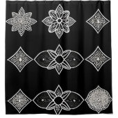 白黒とグレーのシャワーカーテン シャワーカーテン (正面)