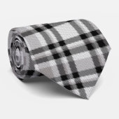 白黒とグレーの格子模様のネクタイ ネクタイ (ロール)