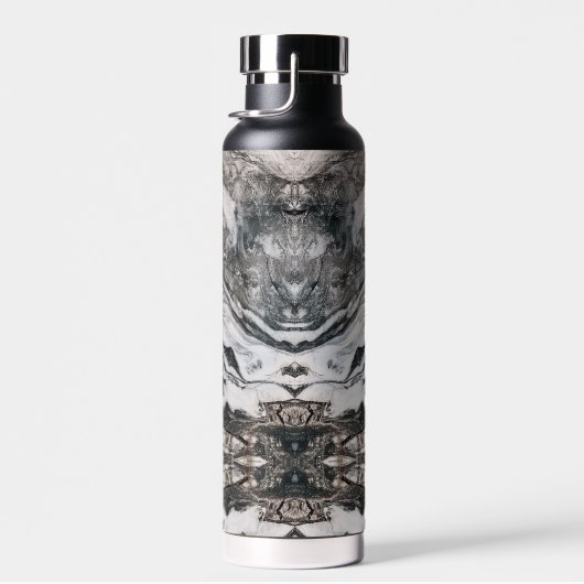 白黒とグレーの花崗岩 ウォーターボトル (右面)