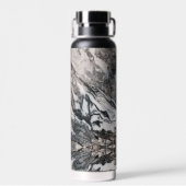 白黒とグレーの花崗岩 ウォーターボトル (背面)