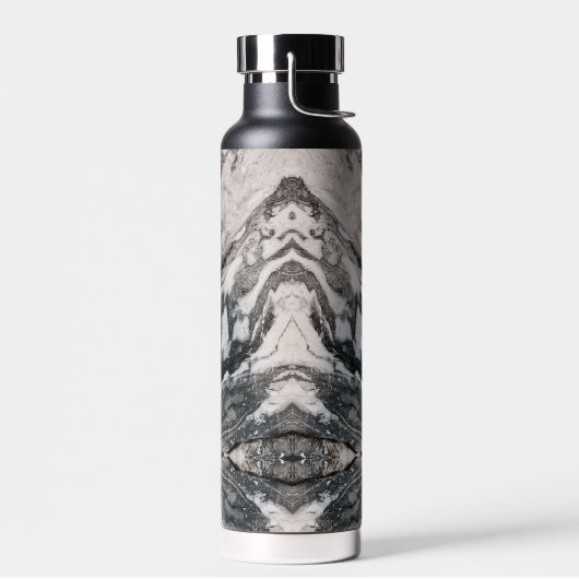 白黒とグレーの花崗岩 ウォーターボトル (左面)