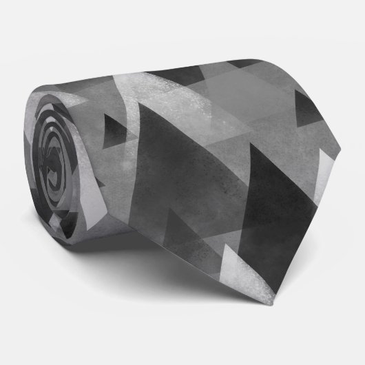 白黒とグレージオメトリック抽象芸術山脈 ネクタイ (ロール)