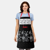 白黒とグレー エプロン (着用した状態)