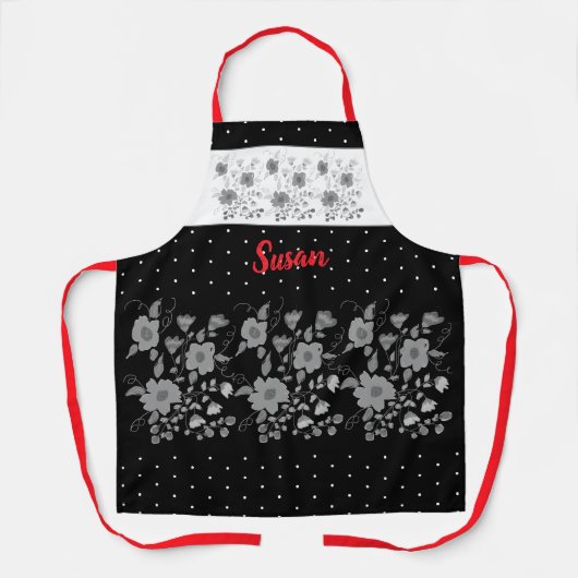 白黒とグレー エプロン (正面)