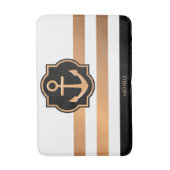 白黒とゴールデンストライプズ バスマット (正面縦)