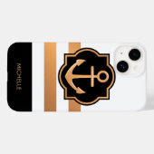 白黒とゴールデンストライプズ Case-Mate iPhoneケース (裏面 (横))