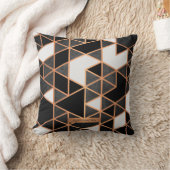 白黒とゴールデンモザイク クッション (ブランケット)