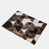 白黒とゴールデンモザイク ドアマット (アングル)