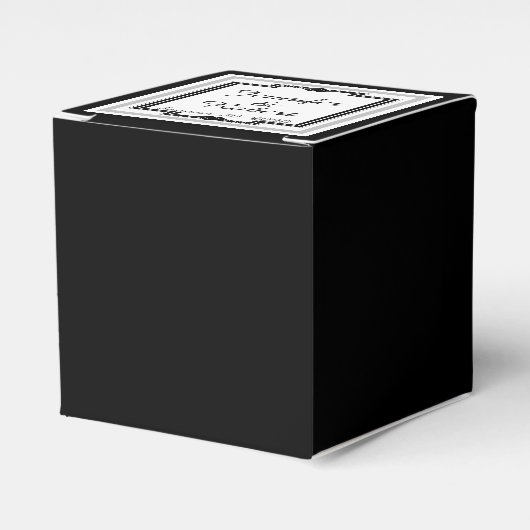 白黒とシルバーのアールデコフレーム結婚ズ フェイバーボックス (正面サイド)