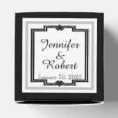 白黒とシルバーのアールデコフレーム結婚ズ フェイバーボックス (上部)