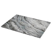 白黒とシルバーGeodeデジタルアート カッティングボード (角)