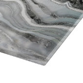 白黒とシルバーGeodeデジタルアート カッティングボード (角)