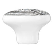 白黒とシルバーGeodeデジタルアート セラミックノブ (側面)