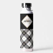 白黒とタンランバージャックプレイドモノグラムメッド ウォーターボトル (左面)