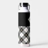 白黒とタンランバージャックプレイドモノグラムメッド ウォーターボトル (正面)