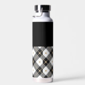 白黒とタンランバージャックプレイドモノグラムメッド ウォーターボトル (右面)