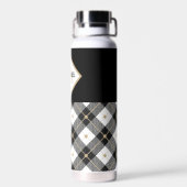 白黒とタンランバージャックプレイドモノグラムメッド ウォーターボトル (背面)