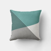 白黒とターコイズのシンプル幾何学模様 クッション (裏面)