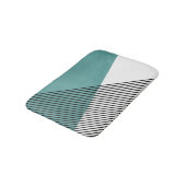 白黒とターコイズのシンプル幾何学模様 バスマット (アングル)