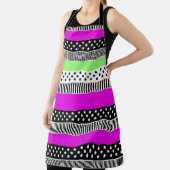 白黒とネオンのパッチワークストライプ エプロン (インサイチュ)