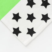 白黒とネオンのパッチワークストライプ フリースブランケット (角)