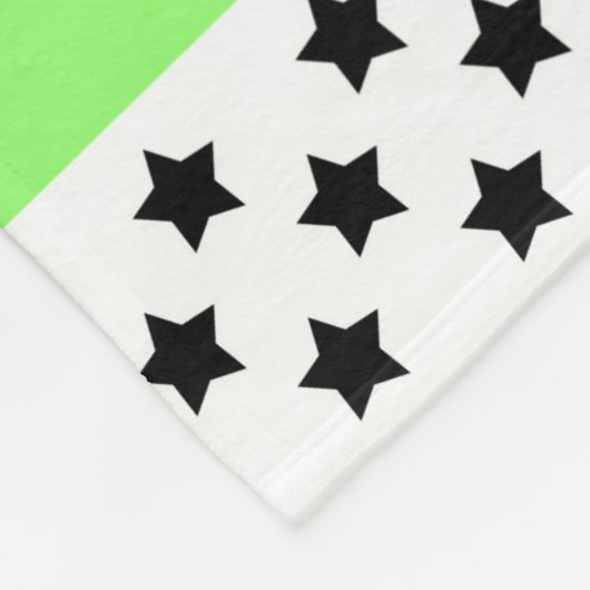 白黒とネオンのパッチワークストライプ フリースブランケット (角)