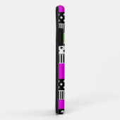 白黒とネオンのパッチワークストライプ Case-Mate iPhoneケース (裏面/右)