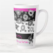 白黒とピンクのマグカップお返もしし失った下さい カフェラテマグ (右)