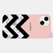 白黒とピンクシェブロン Case-Mate iPhoneケース (裏面 (横))