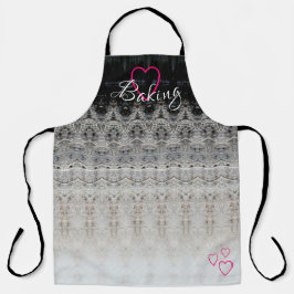 白黒とピンク エプロン