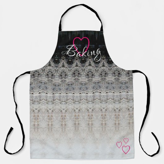 白黒とピンク エプロン (正面)