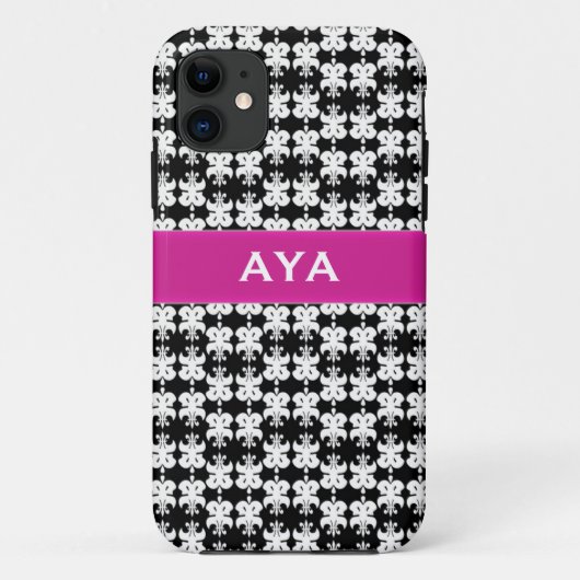 白黒とピンク Case-Mate iPhoneケース (裏面)
