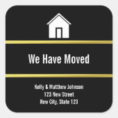 白黒とフェイク金ゴールドの移行発表 スクエアシール (正面)