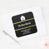 白黒とフェイク金ゴールドの移行発表 スクエアシール (封筒)