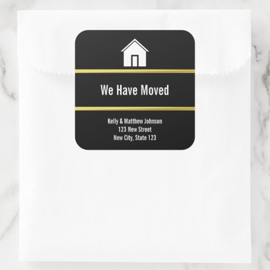 白黒とフェイク金ゴールドの移行発表 スクエアシール (バッグ)