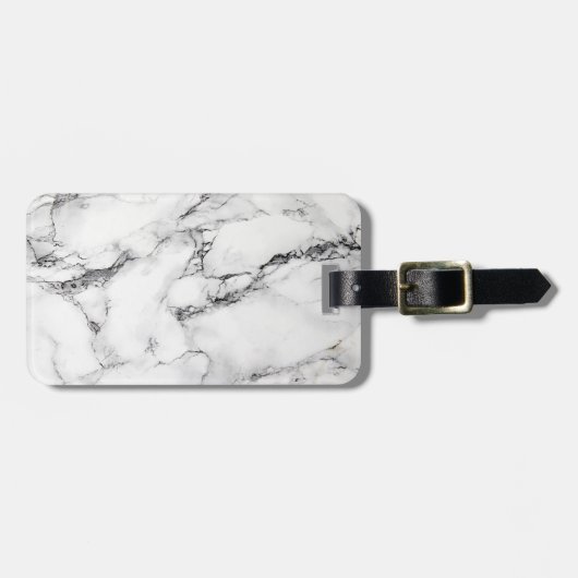 白黒とライトグレー大理石模様 ラゲッジタグ (正面横)