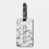 白黒とライトグレー大理石模様 ラゲッジタグ (裏面縦)