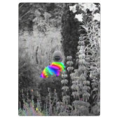 白黒とレインボーガーデンビジタークリップボード クリップボード (裏面)