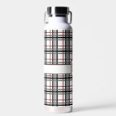 白黒とレッドプレイド ウォーターボトル (正面)
