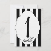 白黒とレッドローズ結婚のテーブル番号 招待状 (裏面)