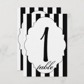 白黒とレッドローズ結婚のテーブル番号 招待状 (正面/裏面)