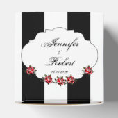 白黒とレッドローズ結婚式の引き出物ボックス フェイバーボックス (上部)