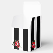 白黒とレッドローズ結婚式の引き出物ボックス フェイバーボックス (オープン)