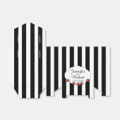 白黒とレッドローズ結婚式の引き出物ボックス フェイバーボックス (折り畳みなし)