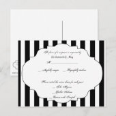 白黒とレッドローズRSVPポストカード インビテーションポストカード (正面/裏面)