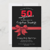 白黒とレッド50と素晴らしい誕生日パーティー 招待状 (正面)