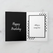白黒と水玉模様素敵な誕生日の写真 カード (内部)