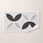 白黒と灰色の花の模様 バスタオルセット (ハンドタオル)