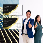 白黒と装飾用金ゴールド装飾モダン 名刺