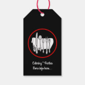白黒と赤いのレカスタムストランラベル ギフトタグ (裏面)